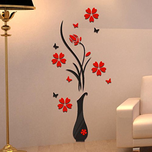 Murales de pared de florero 3D para sala de estar